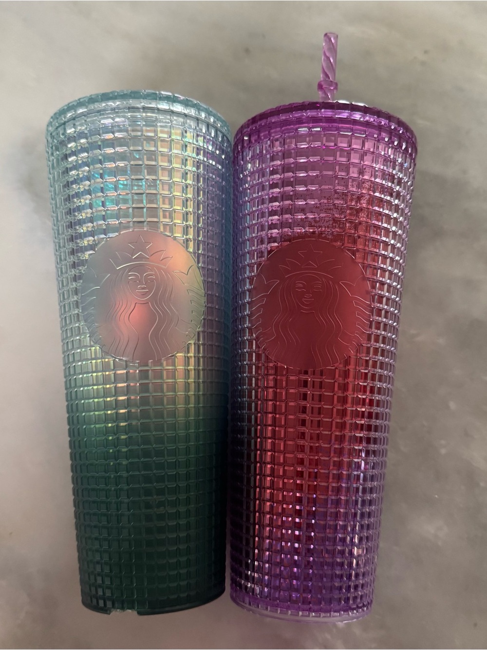 Starbucks 24oz Studded tumblers from a 2021 iridescent collection Bundle